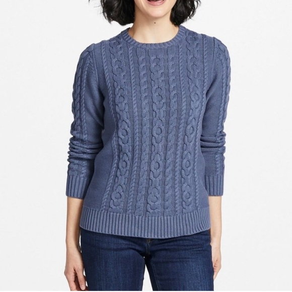 L.L.BEAN Grey Cable Knit Pullover Sweater - Picture 6 of 6